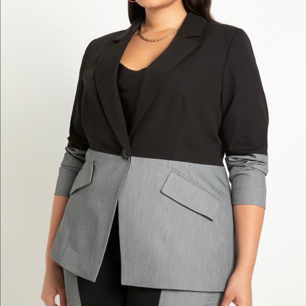 Elegant ELOQUII black/gray blazer in size 16.